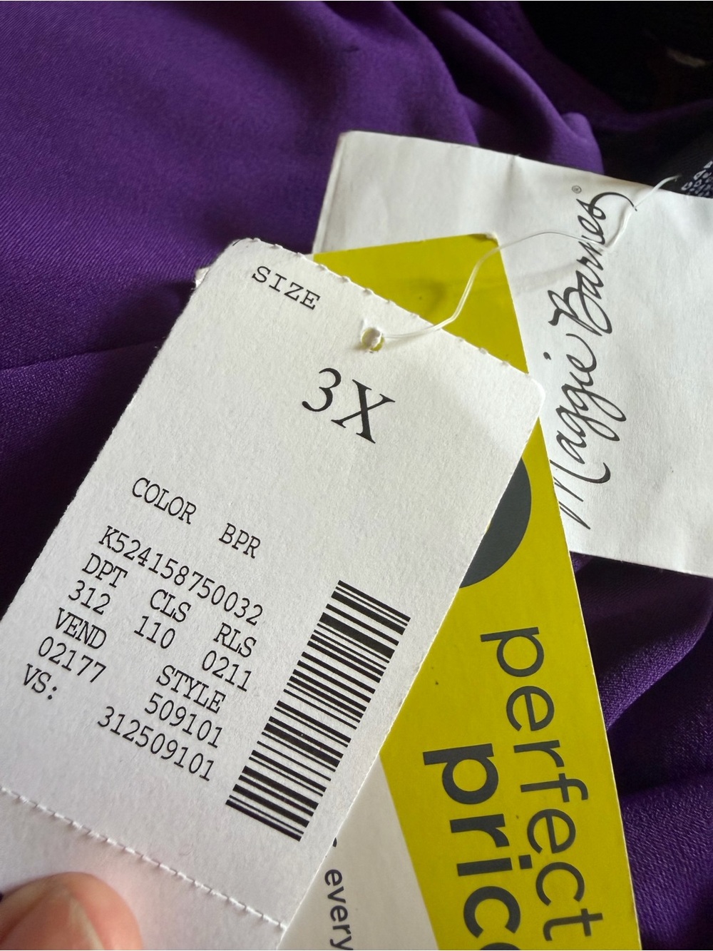 Maggie Barnes Vibrant Purple Short-Sleeve Pleated-Neck Top NWT - Picture 5 of 5